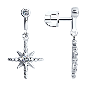 Серьги SOKOLOV - Серебро 925, Фианит (арт. 94025788)