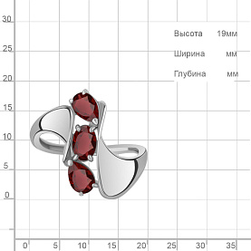 Кольцо Аквамарин - Серебро 925, Гранат (арт. 6927603.5)