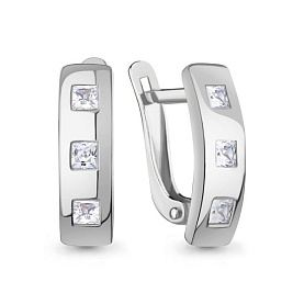 Серьги Аквамарин - Серебро 925, Фианит (арт. 400620.5)