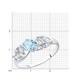 Кольцо SOKOLOV - Серебро 925, Топаз, Фианит (арт. 92011666)