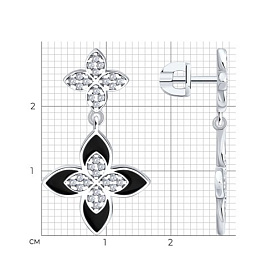 Серьги SOKOLOV - Серебро 925, Фианит, Эмаль (арт. 94027262)
