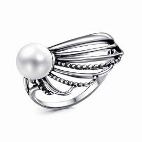 Кольцо Красная пресня - Серебро 925, Жемчуг культивированный (арт. 23316162)