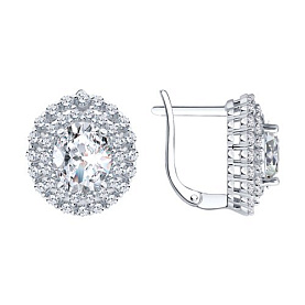 Серьги SOKOLOV - Серебро 925, Фианит (арт. 94027627-91)