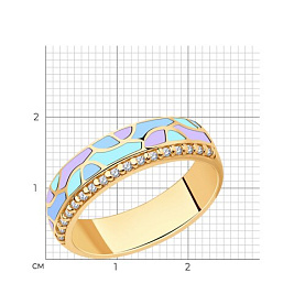 Кольцо Diamant - Серебро 925, Фианит, Эмаль (арт. 93-110-01574-1)