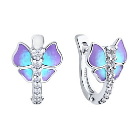 Серьги SOKOLOV - Серебро 925, Фианит, Эмаль (арт. 94026886)