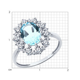 Кольцо Diamant - Серебро 925, Топаз, Фианит (арт. 94-310-02042-1)