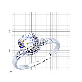 Кольцо SOKOLOV - Серебро 925, Фианит (арт. 94012832)