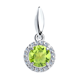 Подвеска SOKOLOV - Серебро 925, Фианит, Хризолит (арт. 92030331)