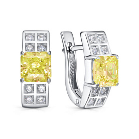 Серьги Кабаровских - Серебро 925, Бриллианит, Фианит (арт. 12-775-11600)