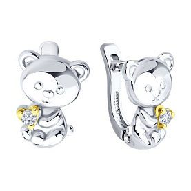 Серьги SOKOLOV - Серебро 925, Фианит (арт. 94027004)