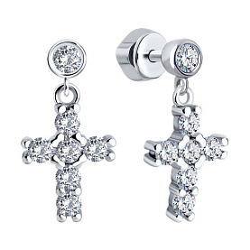 Серьги SOKOLOV - Серебро 925, Фианит (арт. 94026729)