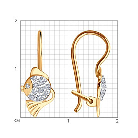 Серьги SOKOLOV - Золото 585, Фианит (арт. 029431)