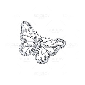 Брошь SOKOLOV - Серебро 925, Фианит (арт. 94040027)