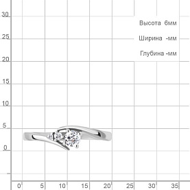 Кольцо Аквамарин - Серебро 925, Фианит (арт. 67418А.5)