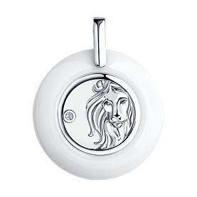 Подвеска Diamant - Серебро 925, Керамика, Фианит (арт. 94-130-00574-1)