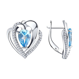 Серьги Diamant - Серебро 925, Топаз, Фианит (арт. 94-320-00545-2)