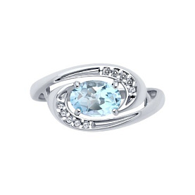 Кольцо Diamant - Серебро 925, Топаз, Фианит (арт. 94-310-02685-2)