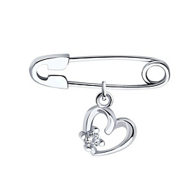 Булавка SOKOLOV - Серебро 925, Фианит (арт. 94040312)