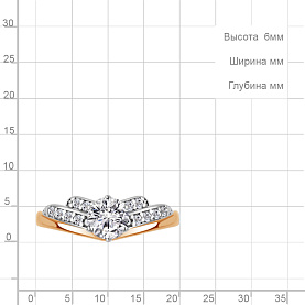 Кольцо Аквамарин - Серебро 925, Фианит (арт. 68701А.6)