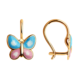 Серьги SOKOLOV - Золото 585, Эмаль (арт. 027347)