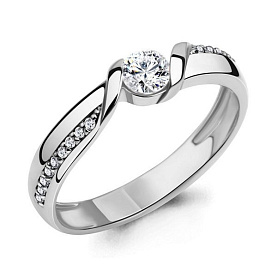 Кольцо Аквамарин - Серебро 925, Фианит (арт. 665491А.5)