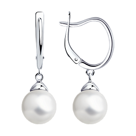 Серьги Diamant - Серебро 925, Жемчуг имитация (арт. 94-121-01181-1)