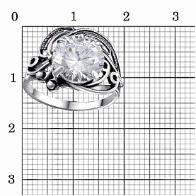 Кольцо Красная пресня - Серебро 925, Фианит (арт. 23815052)
