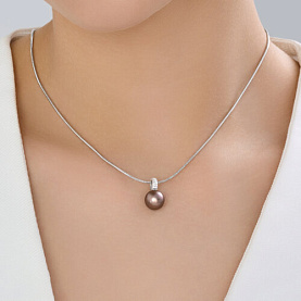 Подвеска Diamant - Серебро 925, Жемчуг синтетический, Фианит (арт. 94-130-00090-1)