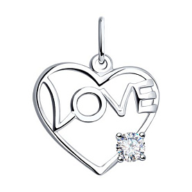 Подвеска SOKOLOV - Серебро 925, Фианит (арт. 94030675)