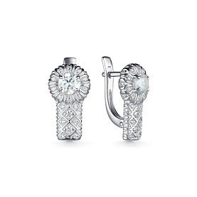 Серьги Дар - Серебро 925, Синтетический муассанит, Фианит (арт. С-5138рс1612800)