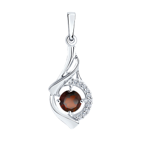 Подвеска Diamant - Серебро 925, Гранат, Фианит (арт. 94-330-00379-2)