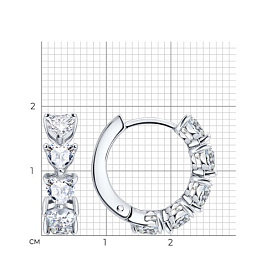 Серьги SOKOLOV - Серебро 925, Фианит (арт. 94027640-91)