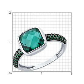 Кольцо SOKOLOV - Серебро 925, Синтетический кварц , Фианит (арт. 92014687)