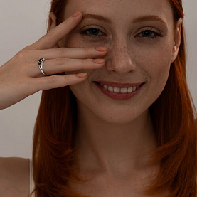 Кольцо SOKOLOV - Серебро 925, Гранат, Раухтопаз (арт. 92011589)