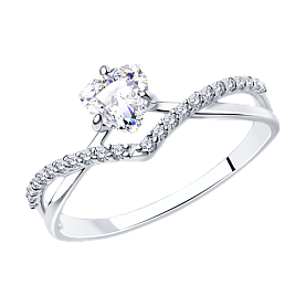 Кольцо SOKOLOV - Серебро 925, Фианит (арт. 94011750)