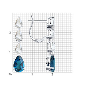 Серьги SOKOLOV - Золото 585, Топаз лондон (арт. 729375-3)