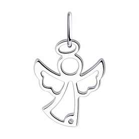 Подвеска SOKOLOV - Серебро 925, Бриллиант, Бриллиант голубой, Бриллиант коньячный (арт. 87030061)