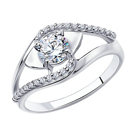 Кольцо SOKOLOV - Серебро 925, Фианит (арт. 94-110-00731-1)