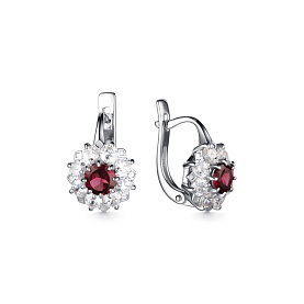 Серьги Дар - Серебро 925, Родолит, Фианит (арт. С-3912рс41000)