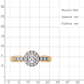 Кольцо Аквамарин - Серебро 925, Фианит (арт. 600391А.6)