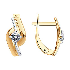 Серьги SOKOLOV - Золото 585, Фианит (арт. 027207)