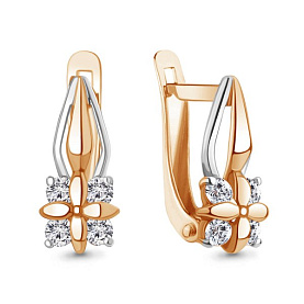 Серьги Аквамарин - Золото 375, Фианит (арт. 46668.8)