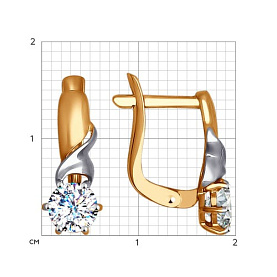 Серьги SOKOLOV - Золото 585, Фианит (арт. 027329)