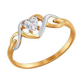 Кольцо SOKOLOV - Золото 375, Фианит (арт. 017487-4)
