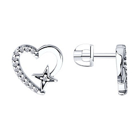 Серьги SOKOLOV - Серебро 925, Фианит (арт. 94026863)