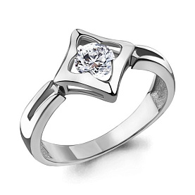 Кольцо Аквамарин - Серебро 925, Фианит (арт. 68549.5)