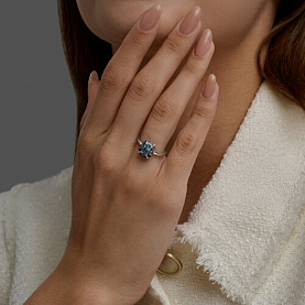 Кольцо SOKOLOV - Серебро 925, Топаз, Фианит (арт. 92014869)