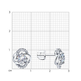 Серьги SOKOLOV - Серебро 925, Фианит (арт. 94026054)