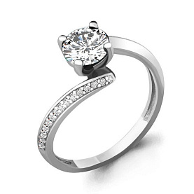 Кольцо Аквамарин - Серебро 925, Фианит (арт. 64002А.5)