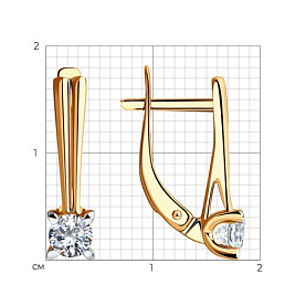 Серьги Diamant - Золото 585, Фианит (арт. 51-120-00782-1)